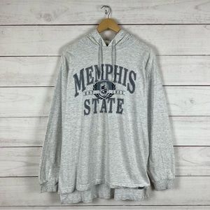 Vintage 1990s Memphis State Hooded Long Sleeve Shirt XL